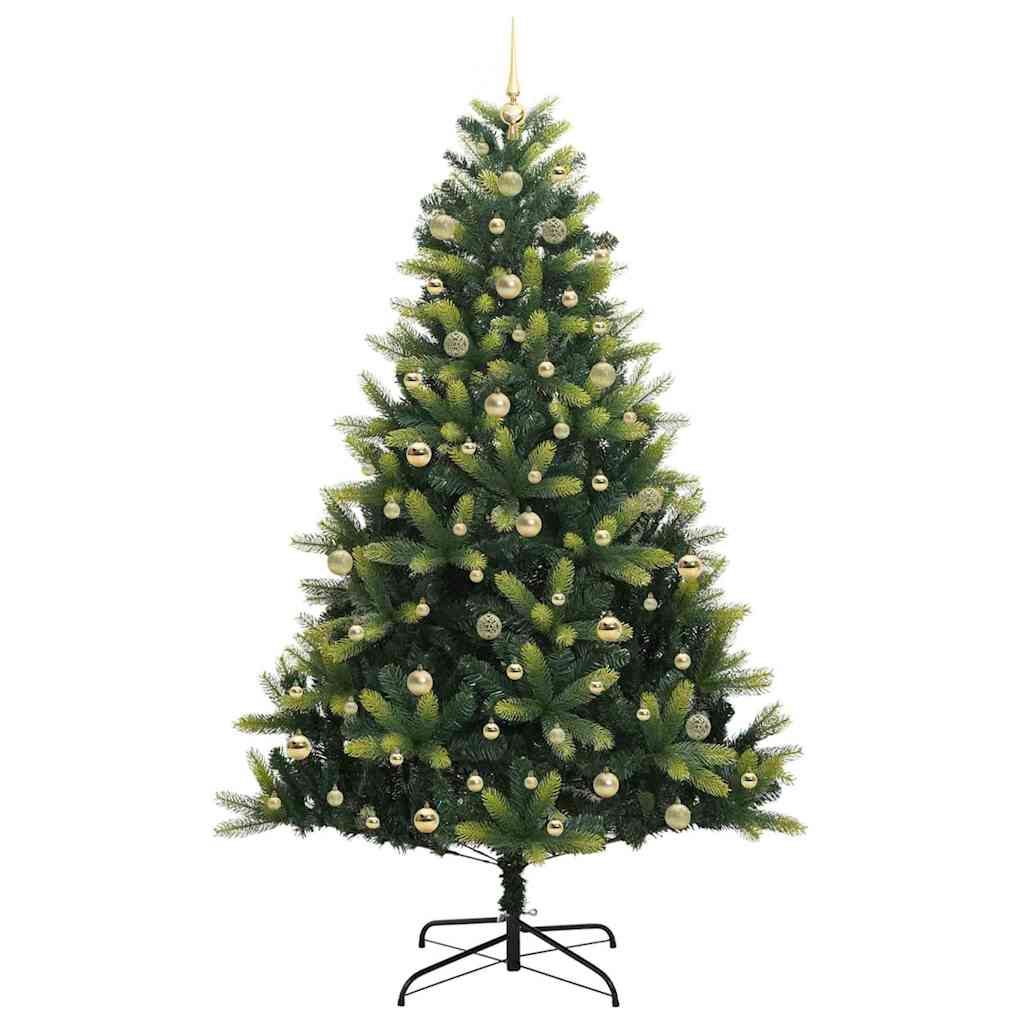 Artificial Hinged Christmas Tree 300 LEDs Green 240 cm