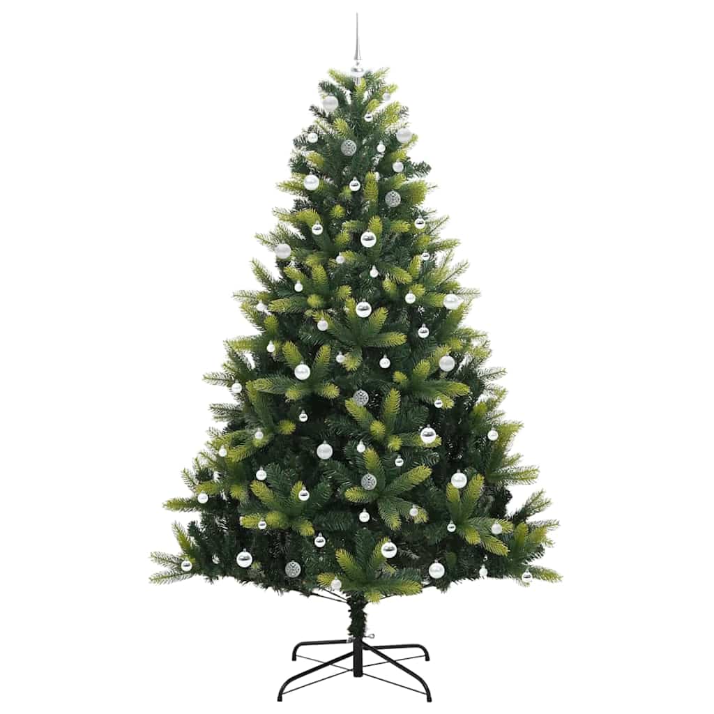 Artificial Hinged Christmas Tree 300 LEDs Green 240 cm
