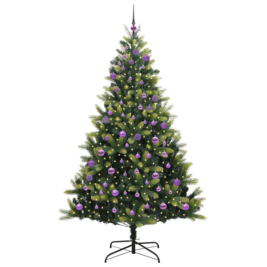 Artificial Hinged Christmas Tree 300 LEDs Green 240 cm