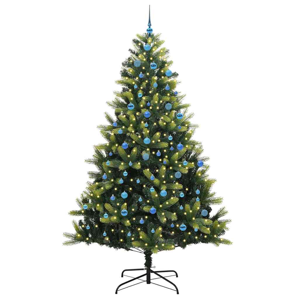 Artificial Hinged Christmas Tree 300 LEDs Green 240 cm