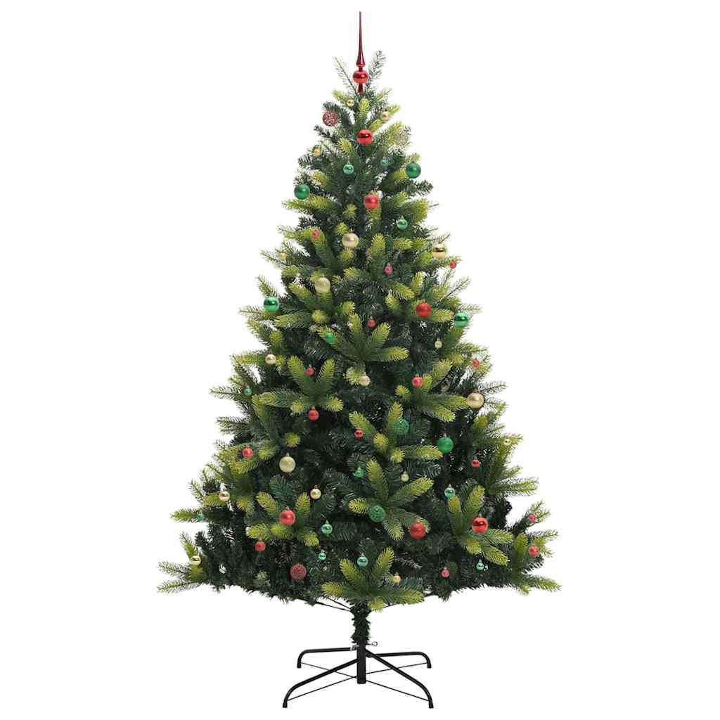 Artificial Hinged Christmas Tree 300 LEDs Green 240 cm