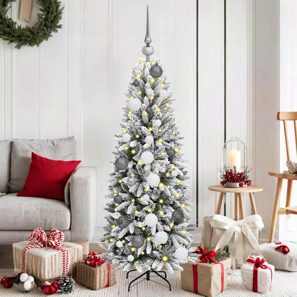 Artificial Christmas Tree with 150 LEDs White 53 x 53 x 120 cm