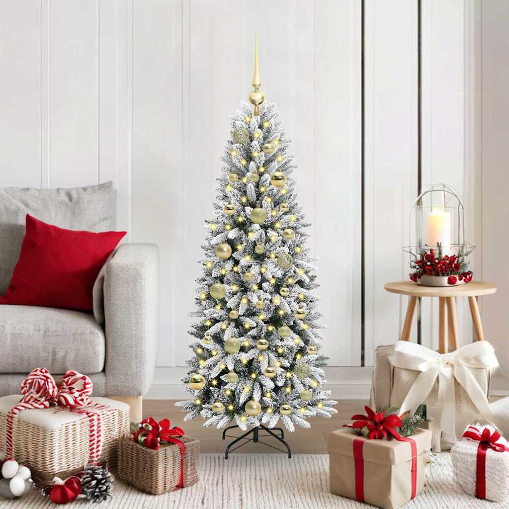 Artificial Christmas Tree with 150 LEDs White 53 x 53 x 120 cm