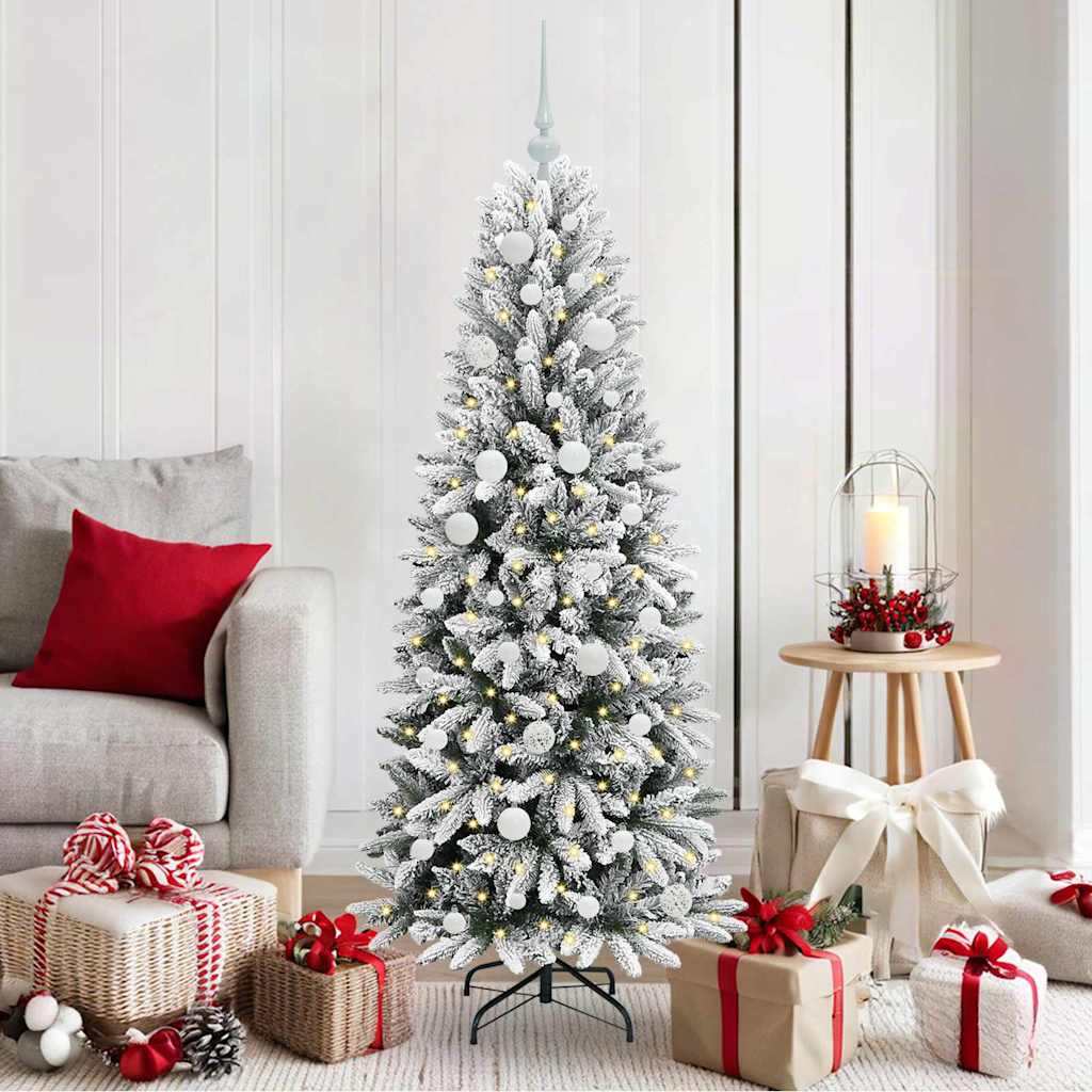Artificial Christmas Tree with 150 LEDs White 63 x 63 x 150 cm