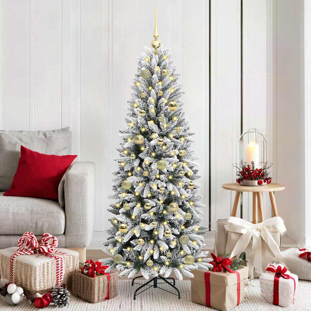 Artificial Christmas Tree with 150 LEDs White 63 x 63 x 150 cm