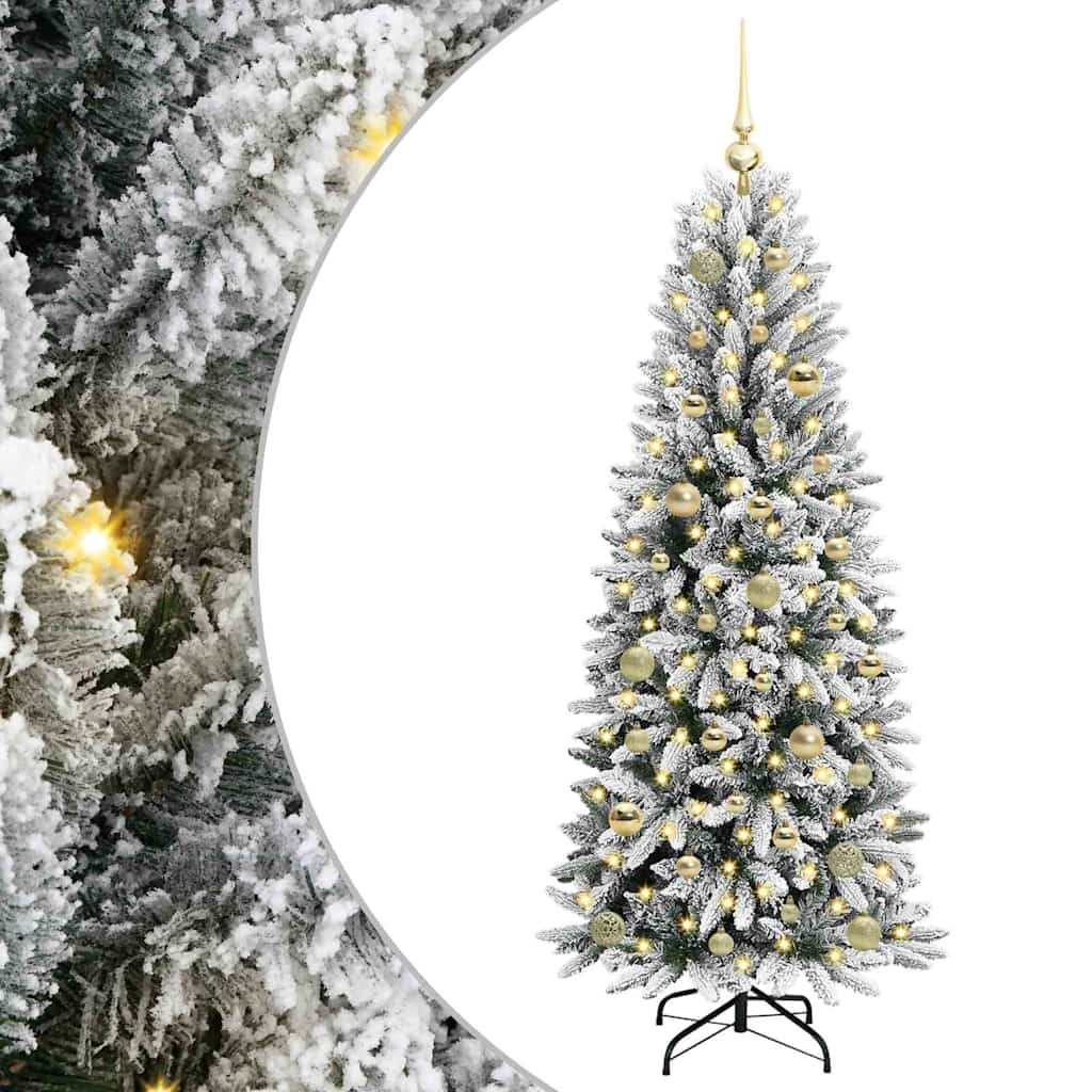 Artificial Christmas Tree with 150 LEDs White 63 x 63 x 150 cm
