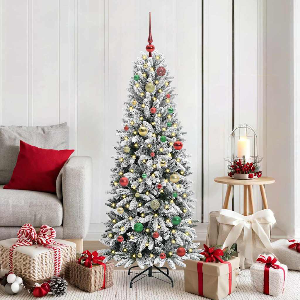 Artificial Christmas Tree with 150 LEDs White 63 x 63 x 150 cm