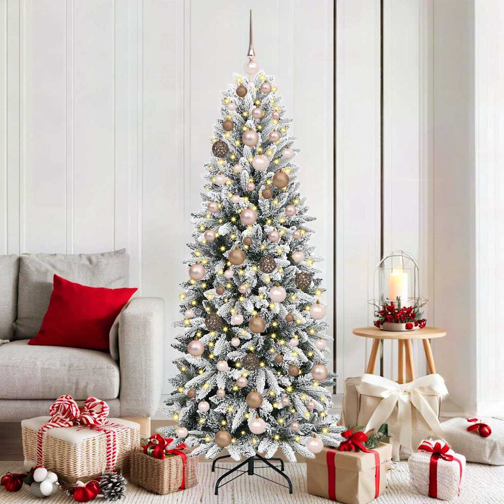 Artificial Christmas Tree with 300 LEDs White 73 x 73 x 180 cm