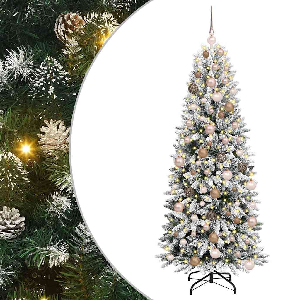 Artificial Christmas Tree with 300 LEDs White 73 x 73 x 180 cm
