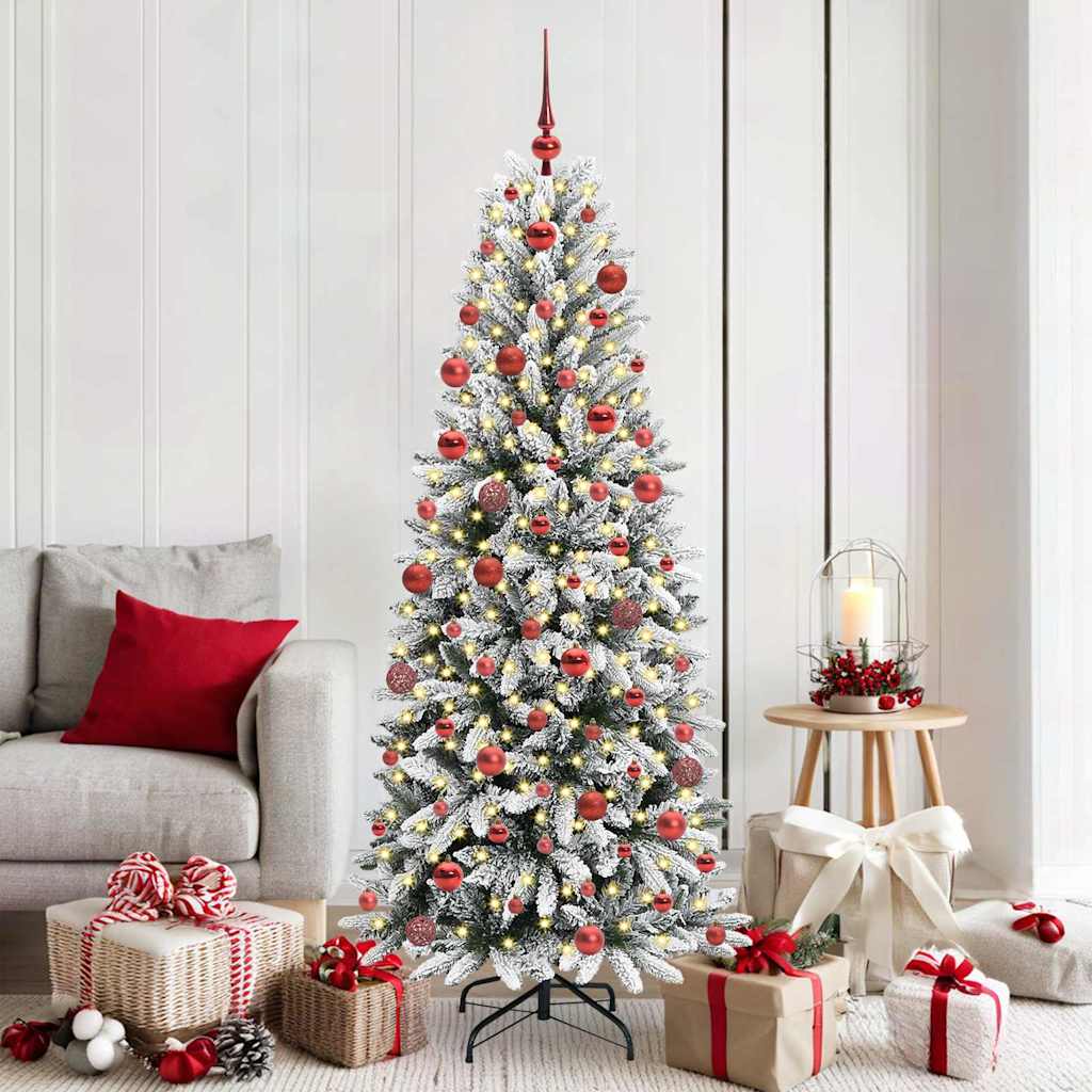 Artificial Christmas Tree with 300 LEDs White 73 x 73 x 180 cm