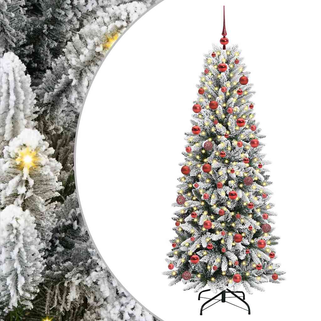 Artificial Christmas Tree with 300 LEDs White 73 x 73 x 180 cm