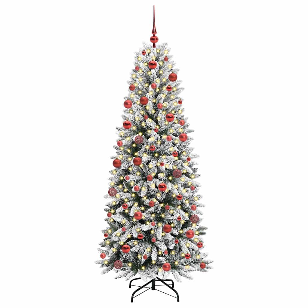 Artificial Christmas Tree with 300 LEDs White 73 x 73 x 180 cm