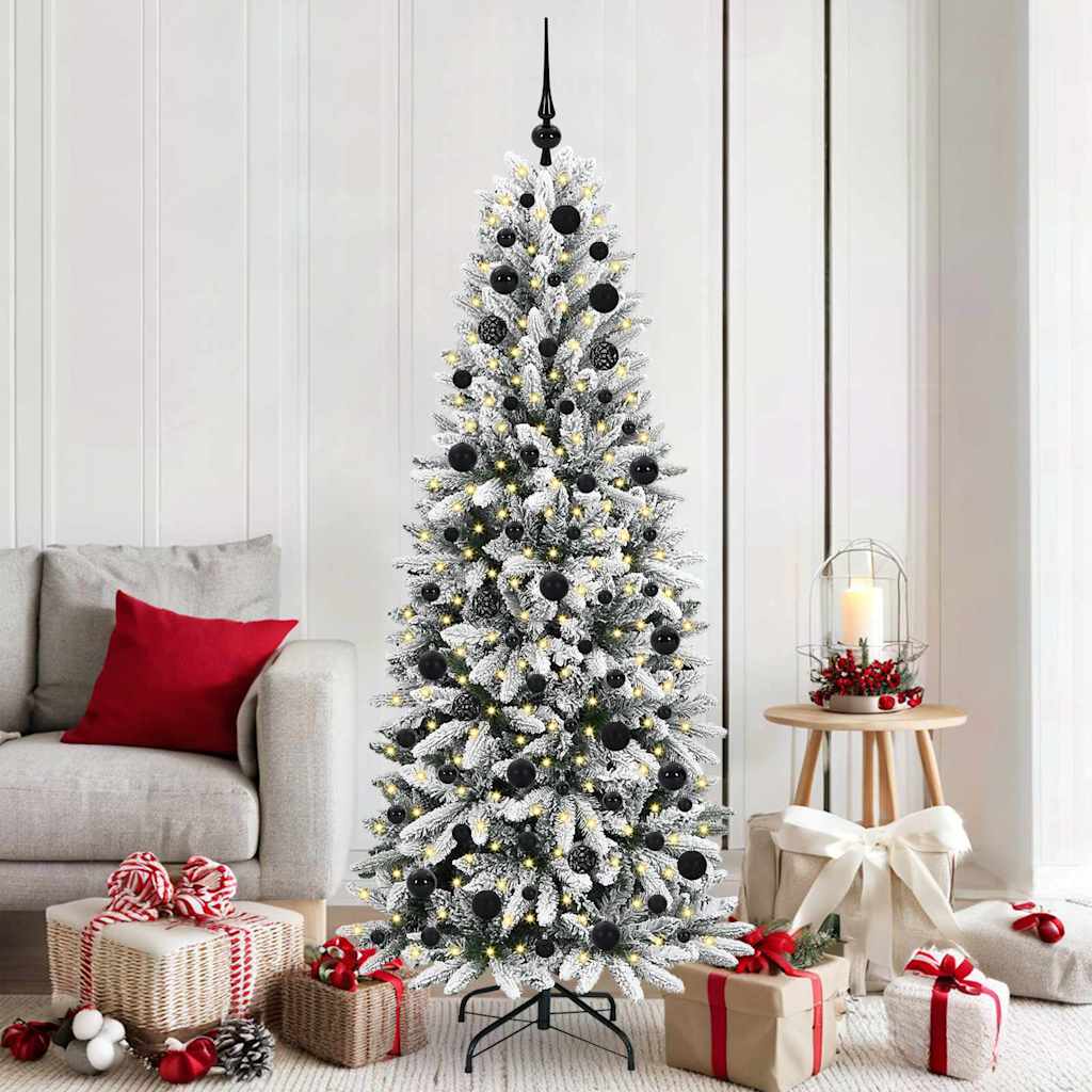 Artificial Christmas Tree with 300 LEDs White 73 x 73 x 180 cm