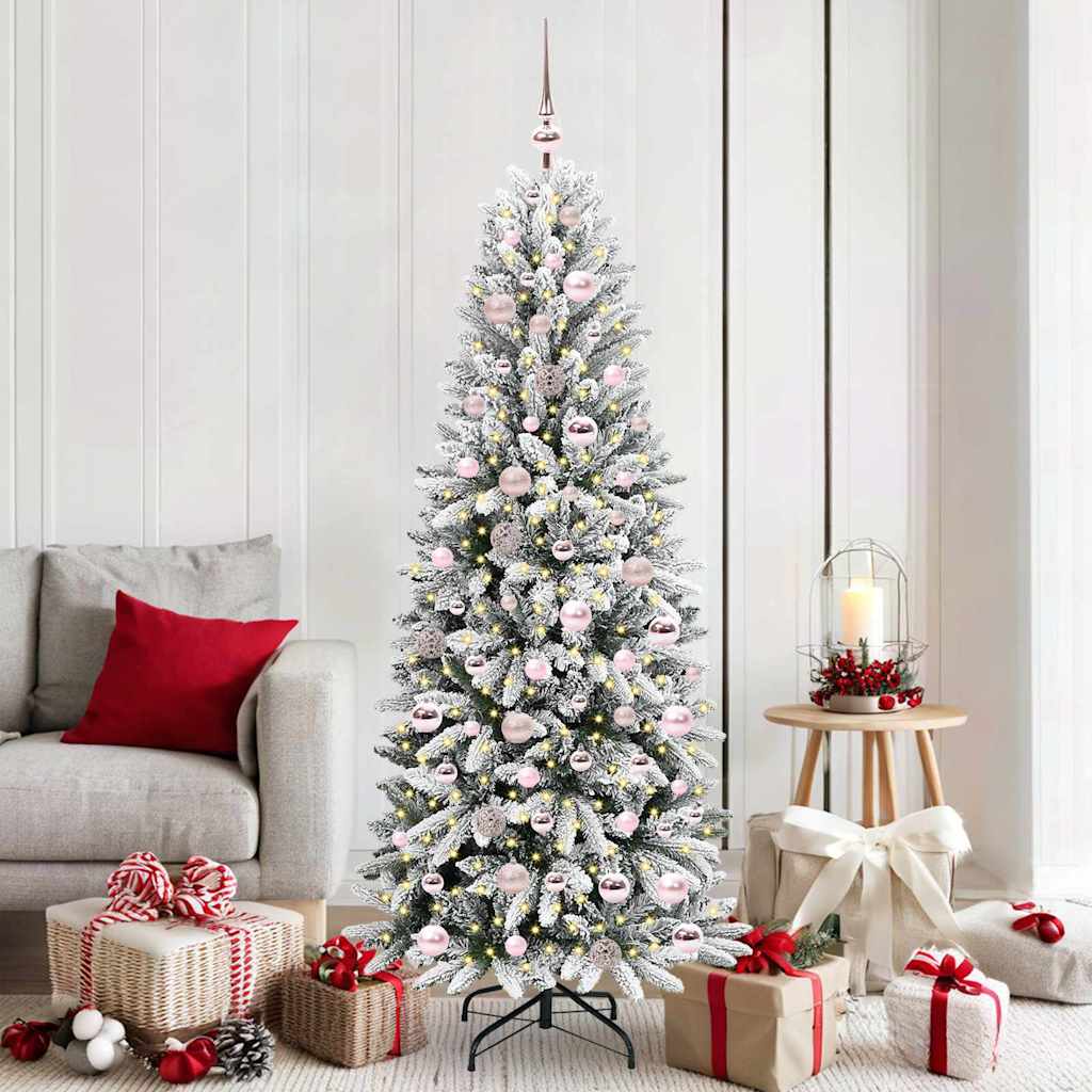 Artificial Christmas Tree with 300 LEDs White 73 x 73 x 180 cm