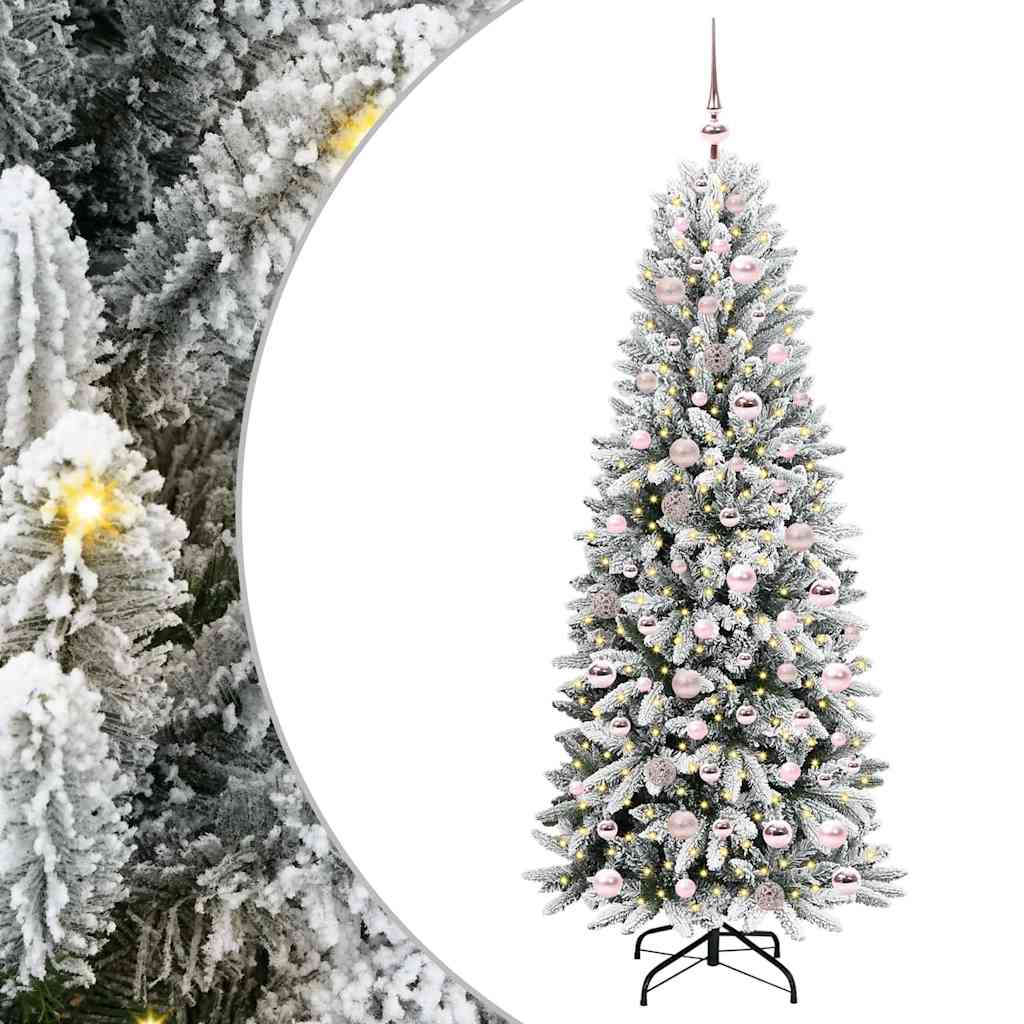 Artificial Christmas Tree with 300 LEDs White 73 x 73 x 180 cm