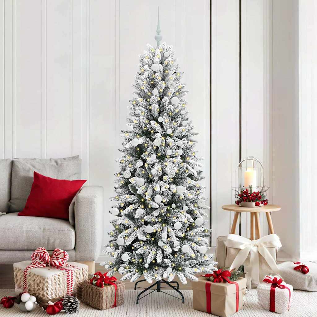 Artificial Christmas Tree with 300 LEDs White 73 x 73 x 180 cm