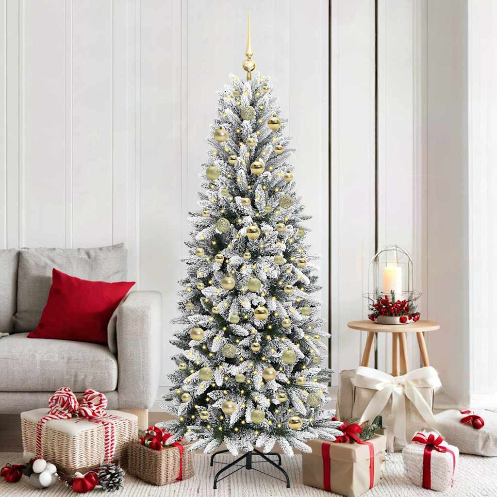 Artificial Christmas Tree with 300 LEDs White 73 x 73 x 180 cm