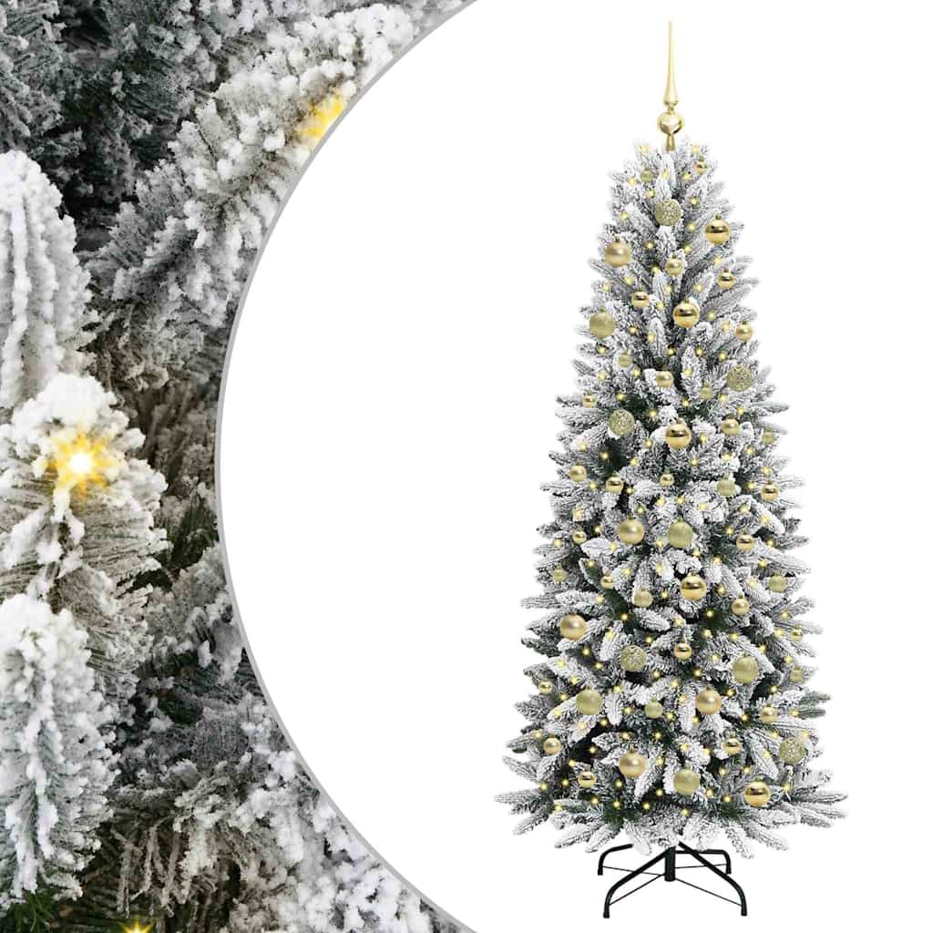 Artificial Christmas Tree with 300 LEDs White 73 x 73 x 180 cm
