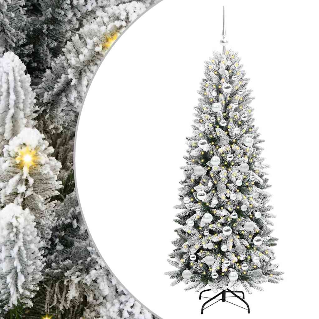 Artificial Christmas Tree with 300 LEDs White 73 x 73 x 180 cm