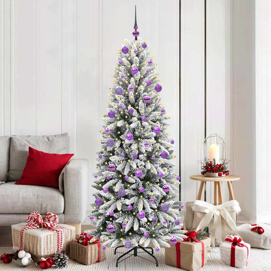 Artificial Christmas Tree with 300 LEDs White 73 x 73 x 180 cm