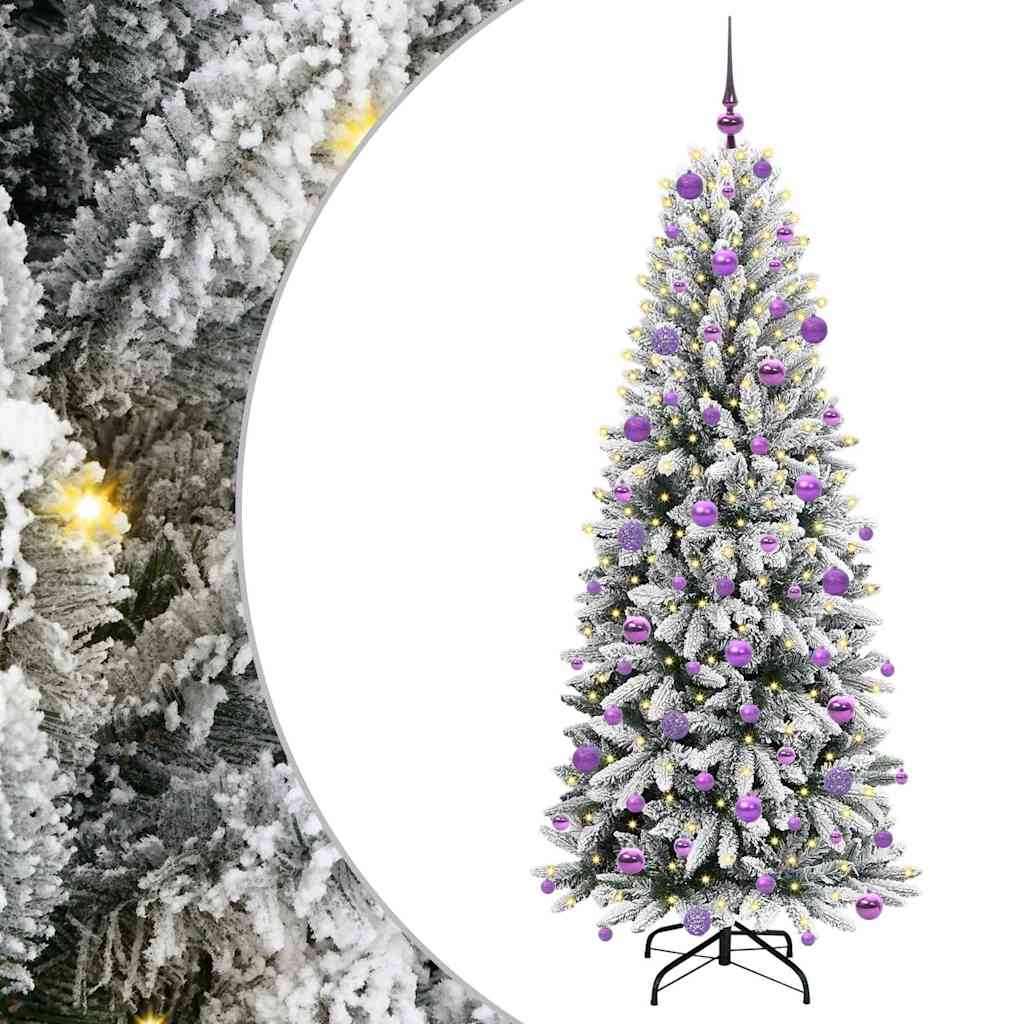 Artificial Christmas Tree with 300 LEDs White 73 x 73 x 180 cm