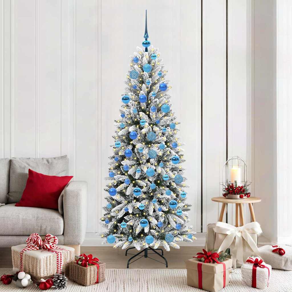 Artificial Christmas Tree with 300 LEDs White 73 x 73 x 180 cm