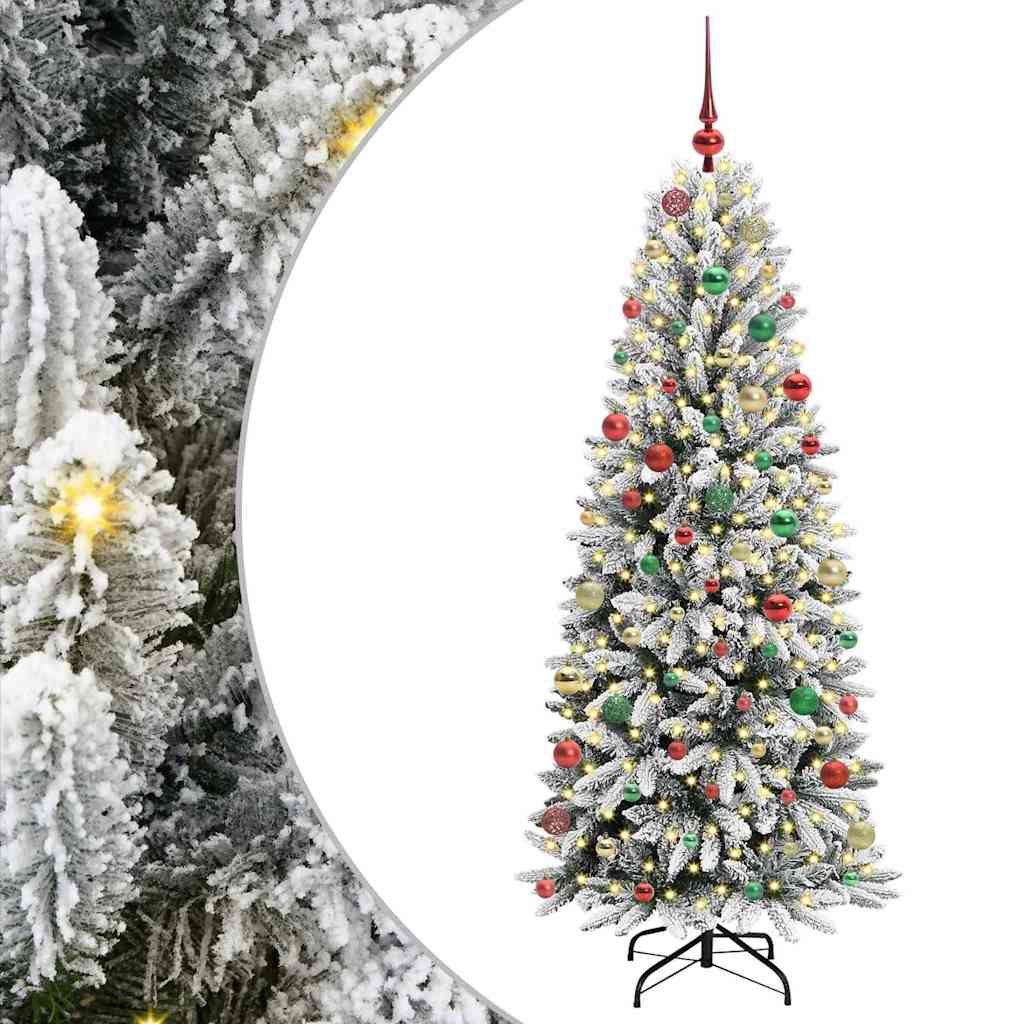 Artificial Christmas Tree with 300 LEDs White 73 x 73 x 180 cm