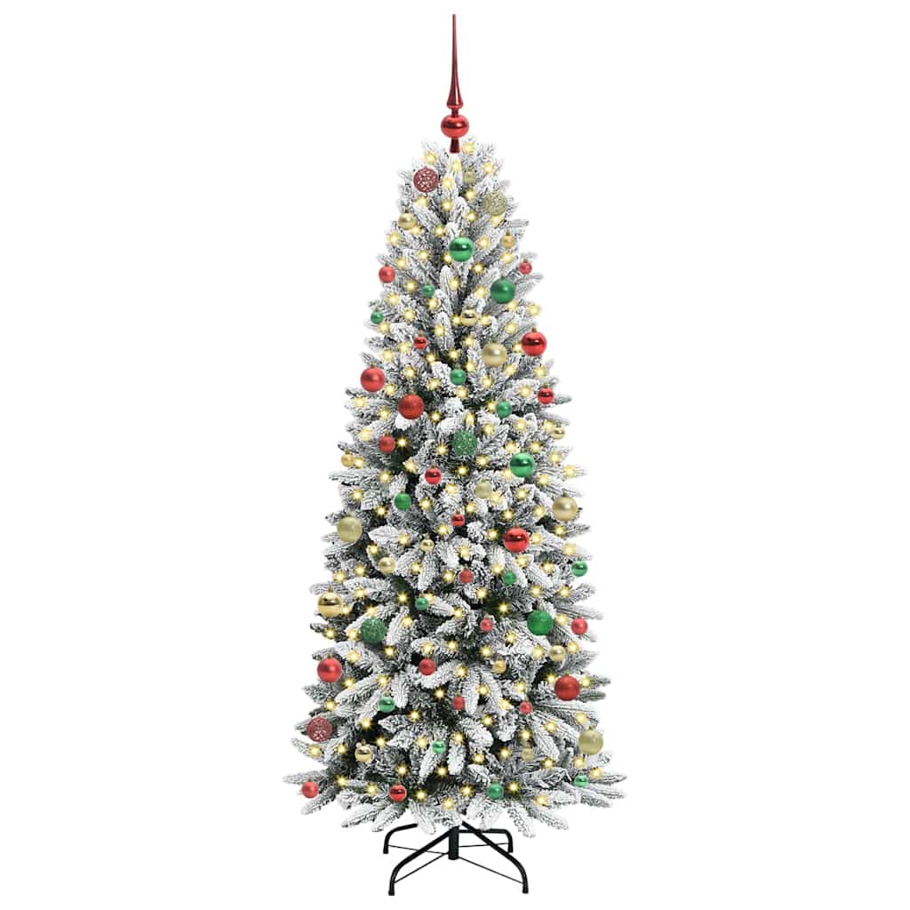 Artificial Christmas Tree with 300 LEDs White 73 x 73 x 180 cm
