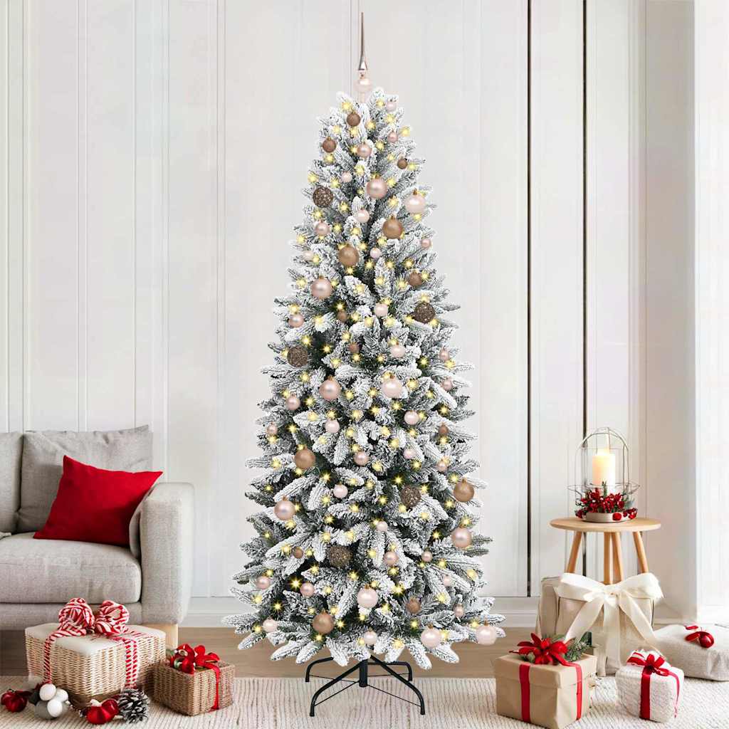Artificial Christmas Tree with 300 LEDs White 78 x 78 x 210 cm