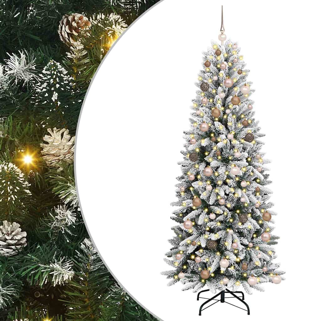 Artificial Christmas Tree with 300 LEDs White 78 x 78 x 210 cm