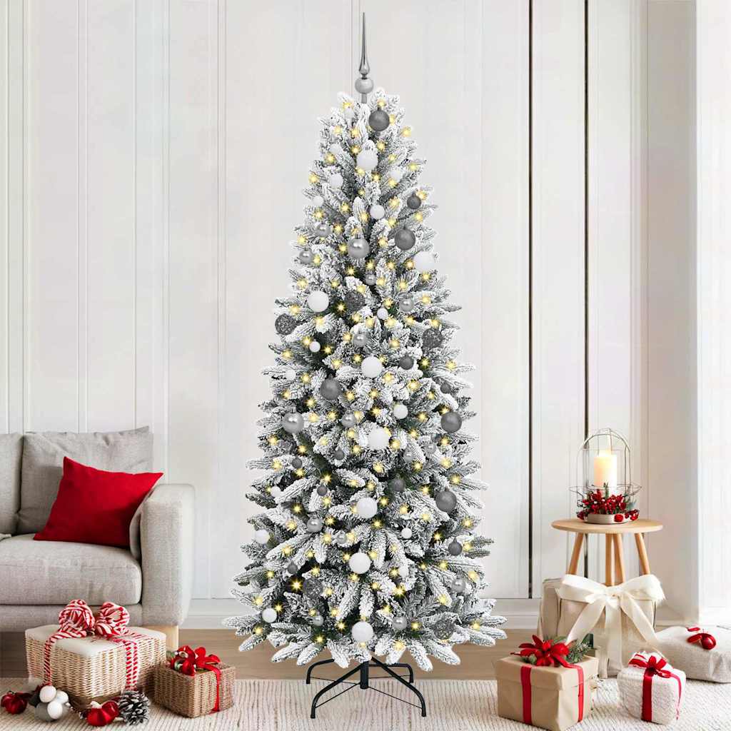 Artificial Christmas Tree with 300 LEDs White 78 x 78 x 210 cm