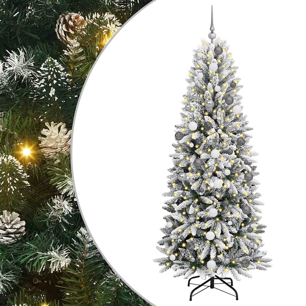 Artificial Christmas Tree with 300 LEDs White 78 x 78 x 210 cm