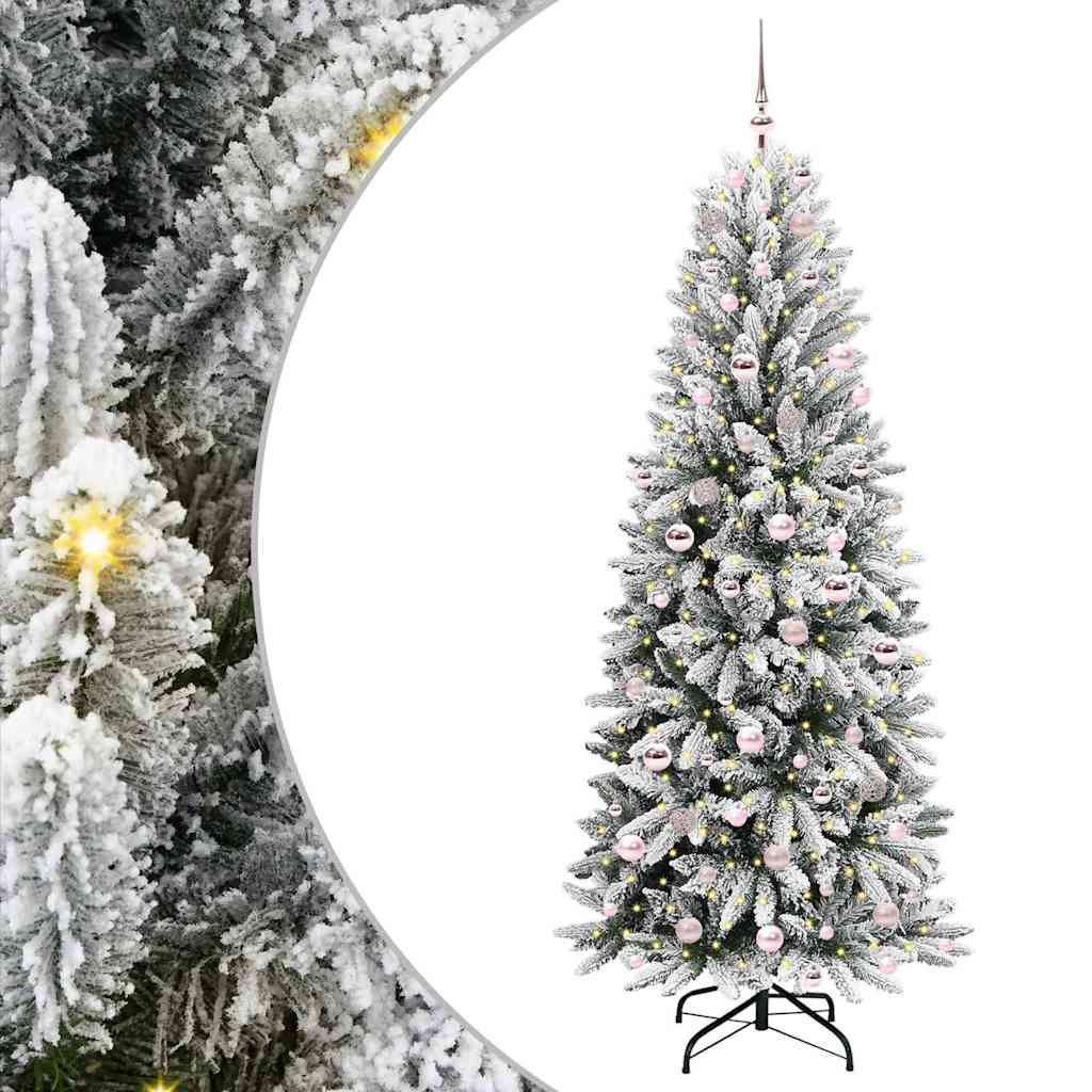 Artificial Christmas Tree with 300 LEDs White 78 x 78 x 210 cm