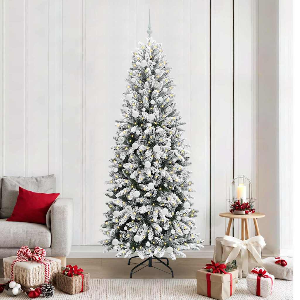 Artificial Christmas Tree with 300 LEDs White 78 x 78 x 210 cm