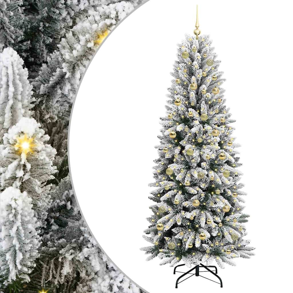 Artificial Christmas Tree with 300 LEDs White 78 x 78 x 210 cm