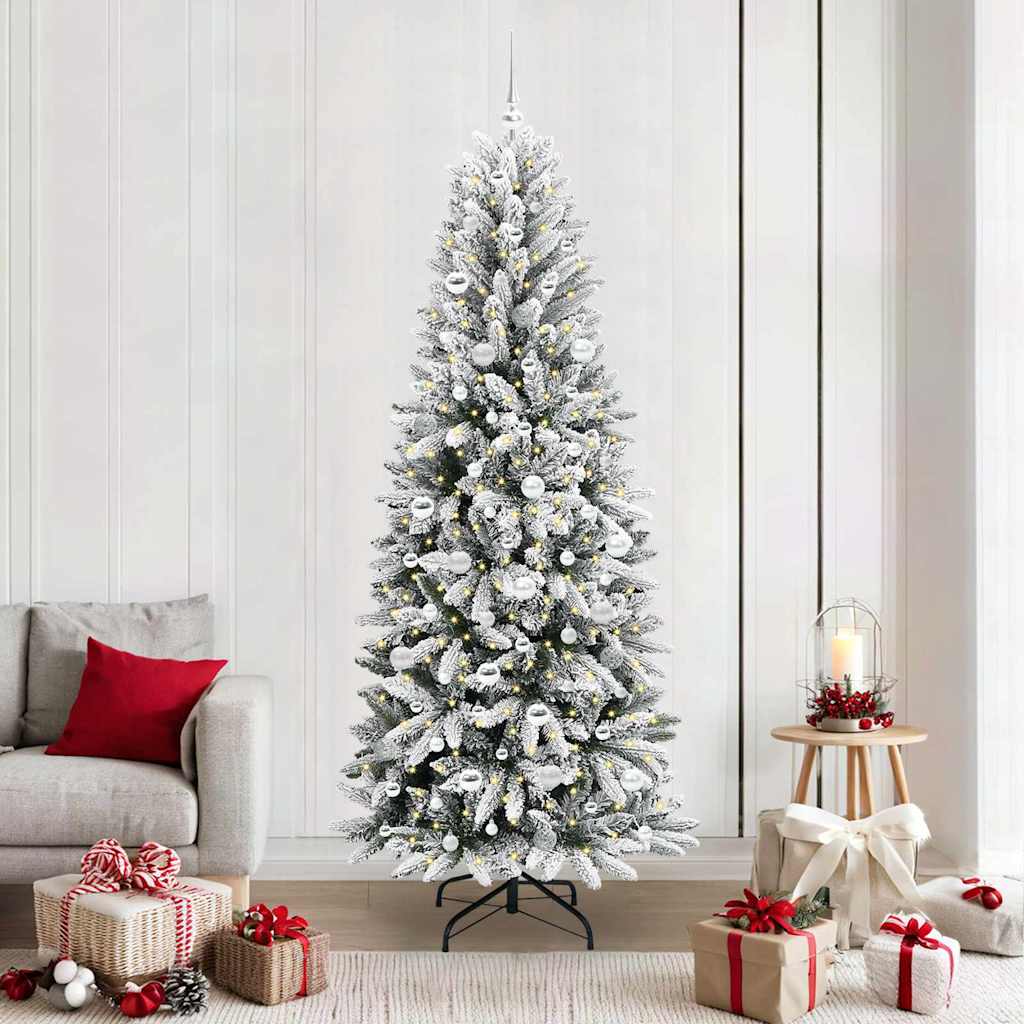 Artificial Christmas Tree with 300 LEDs White 78 x 78 x 210 cm