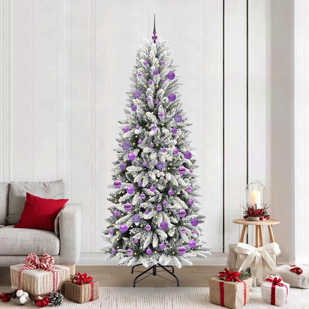 Artificial Christmas Tree with 300 LEDs White 78 x 78 x 210 cm