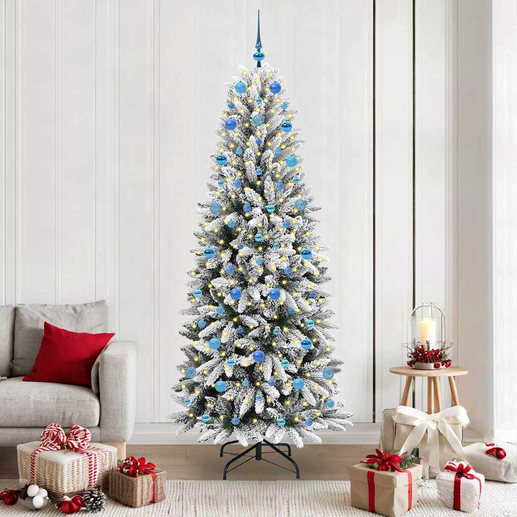 Artificial Christmas Tree with 300 LEDs White 78 x 78 x 210 cm