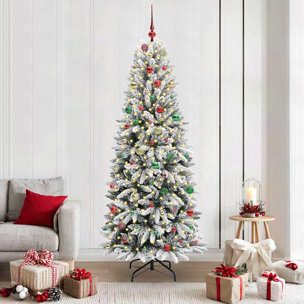 Artificial Christmas Tree with 300 LEDs White 78 x 78 x 210 cm