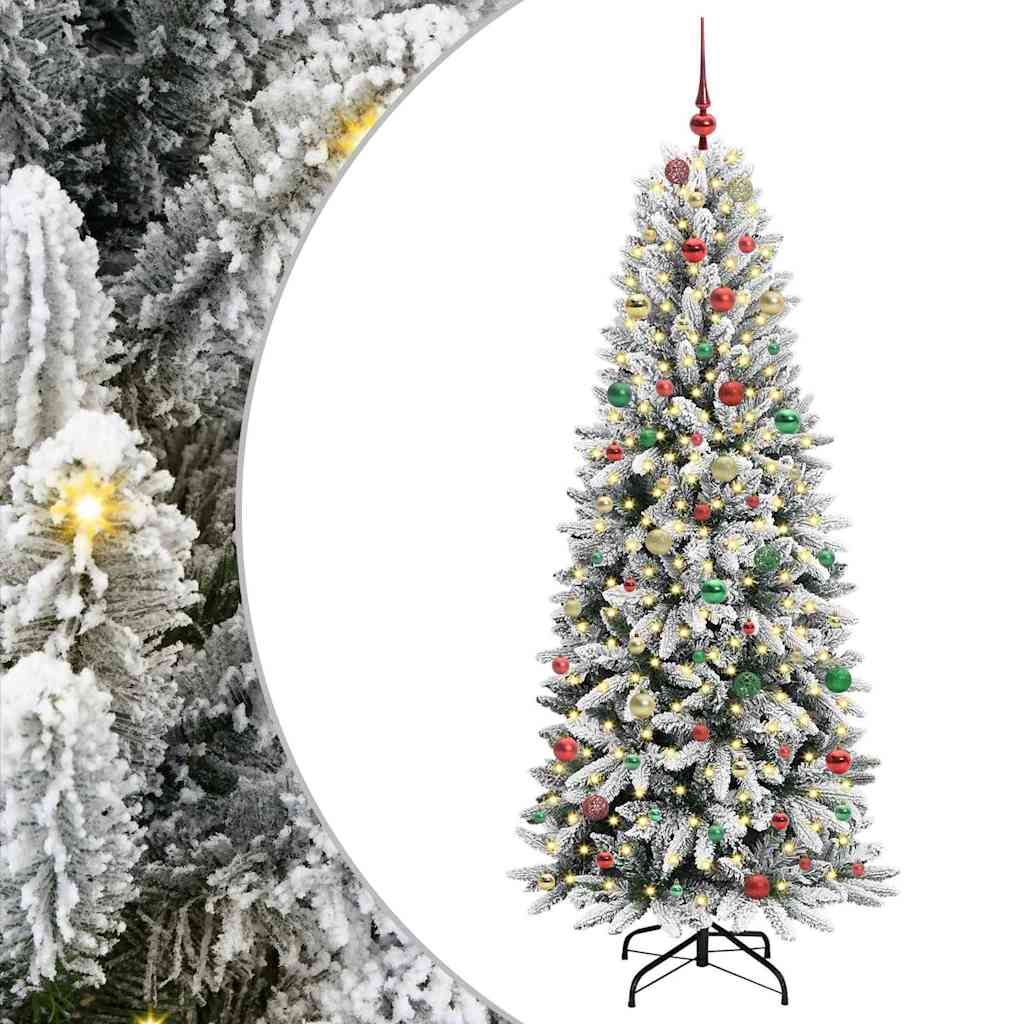 Artificial Christmas Tree with 300 LEDs White 78 x 78 x 210 cm