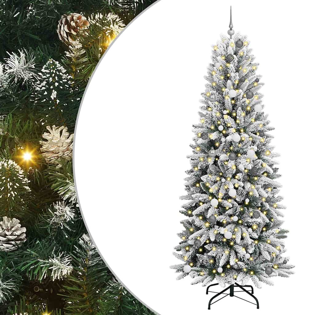 Artificial Christmas Tree with 300 LEDs White 93 x 93 x 240 cm