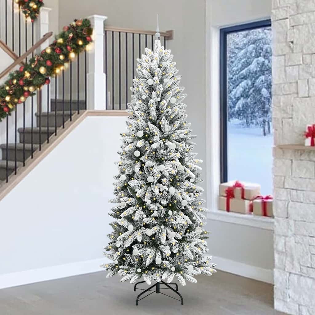 Artificial Christmas Tree with 300 LEDs White 93 x 93 x 240 cm