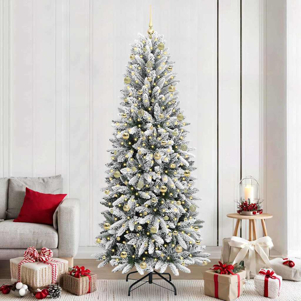 Artificial Christmas Tree with 300 LEDs White 93 x 93 x 240 cm