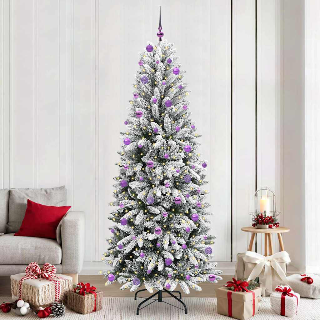 Artificial Christmas Tree with 300 LEDs White 93 x 93 x 240 cm