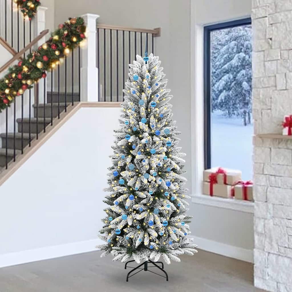 Artificial Christmas Tree with 300 LEDs White 93 x 93 x 240 cm