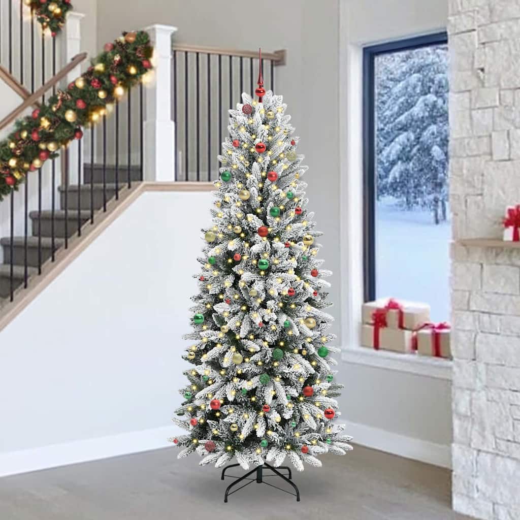 Artificial Christmas Tree with 300 LEDs White 93 x 93 x 240 cm