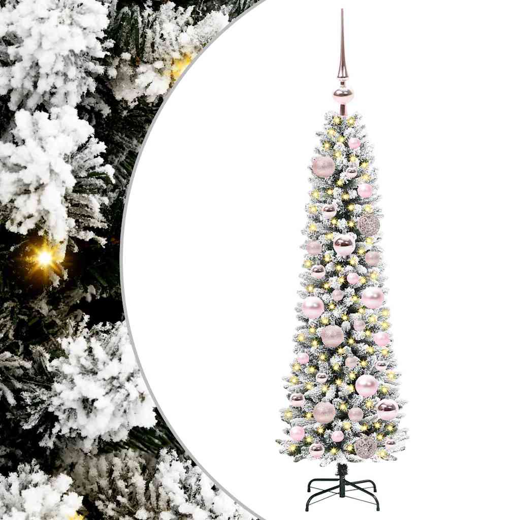 Artificial Christmas Tree with 150 LEDs Green and white 120 cm