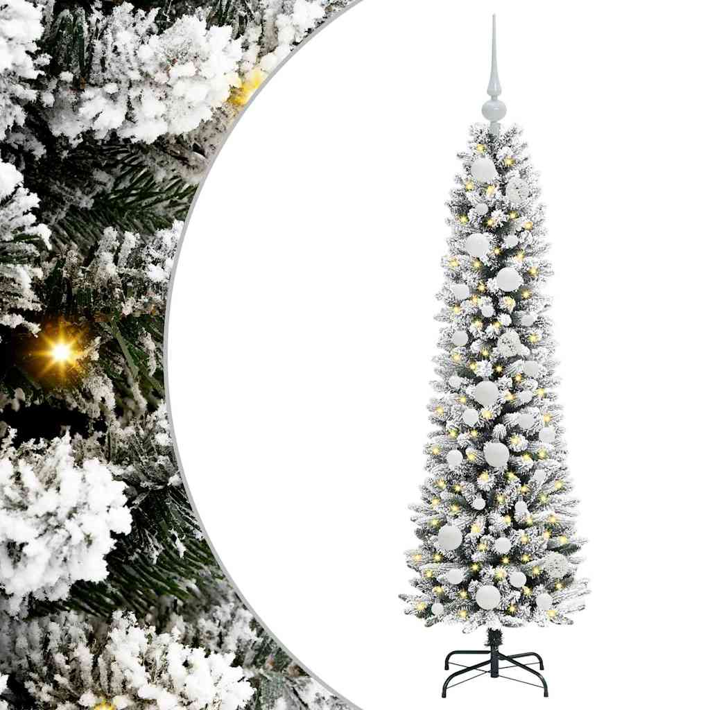 Artificial Christmas Tree with 150 LEDs Green and white 120 cm