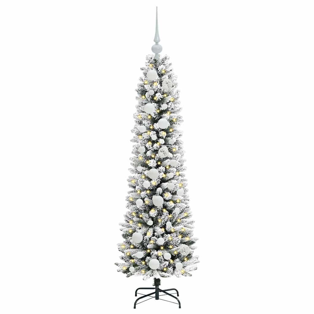 Artificial Christmas Tree with 150 LEDs Green and white 120 cm
