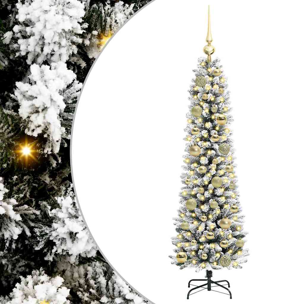 Artificial Christmas Tree with 150 LEDs Green and white 120 cm